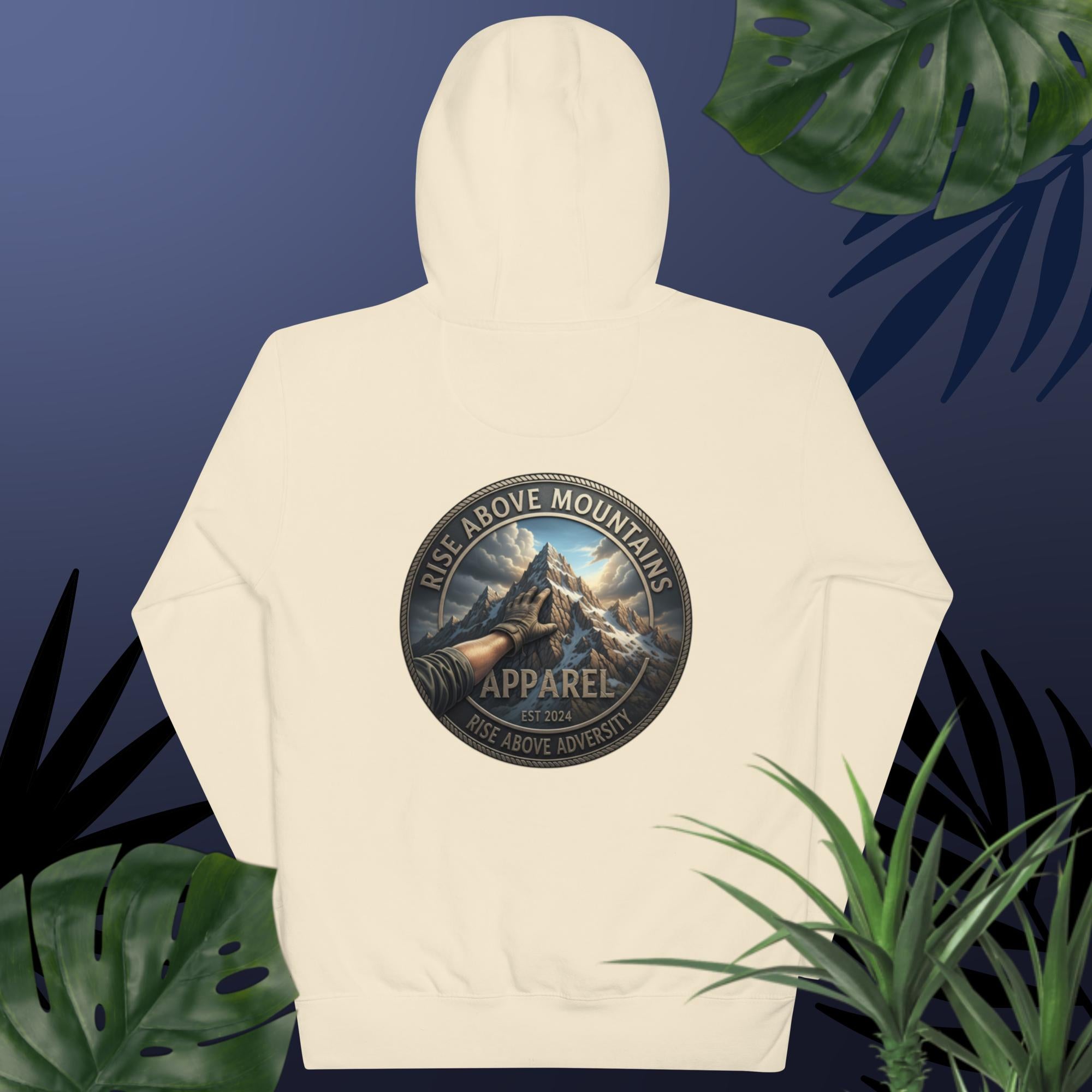 Unisex "Rise above adversity" Hoodie - Rise Above Mountains LLC