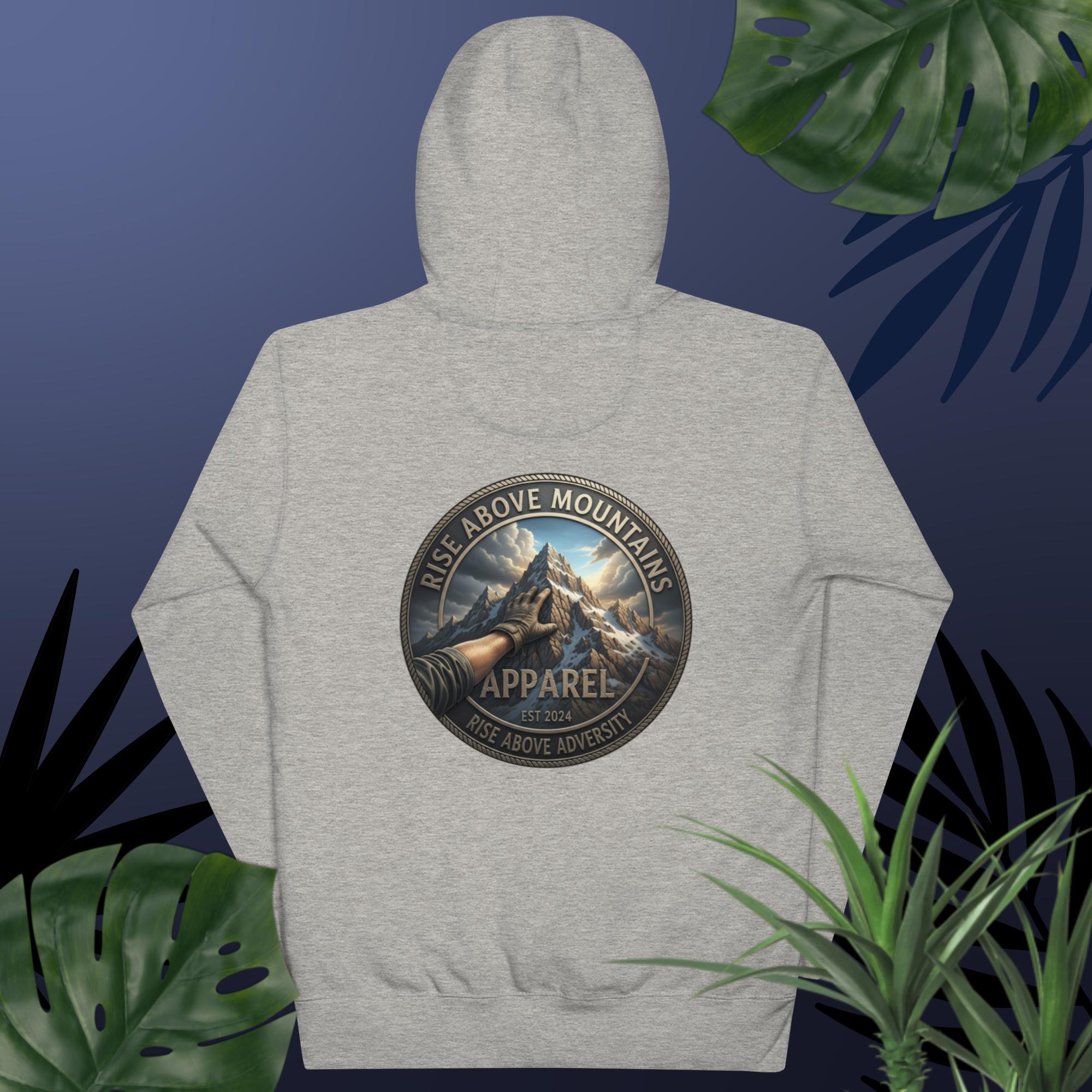 Unisex "Rise above adversity" Hoodie - Rise Above Mountains LLC