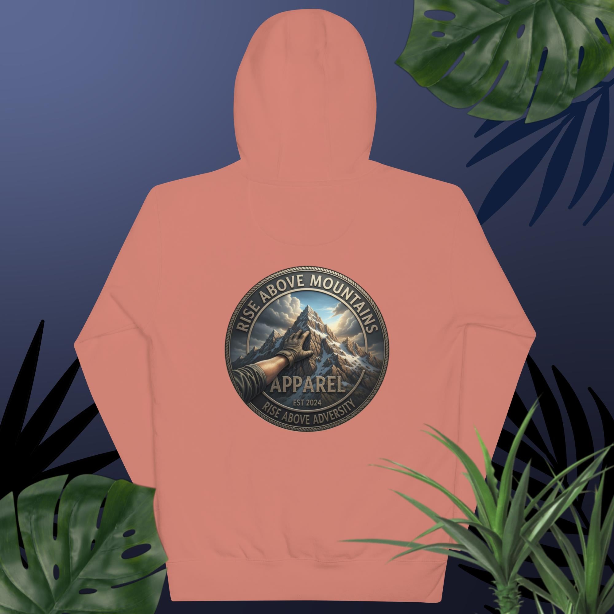 Unisex "Rise above adversity" Hoodie - Rise Above Mountains LLC