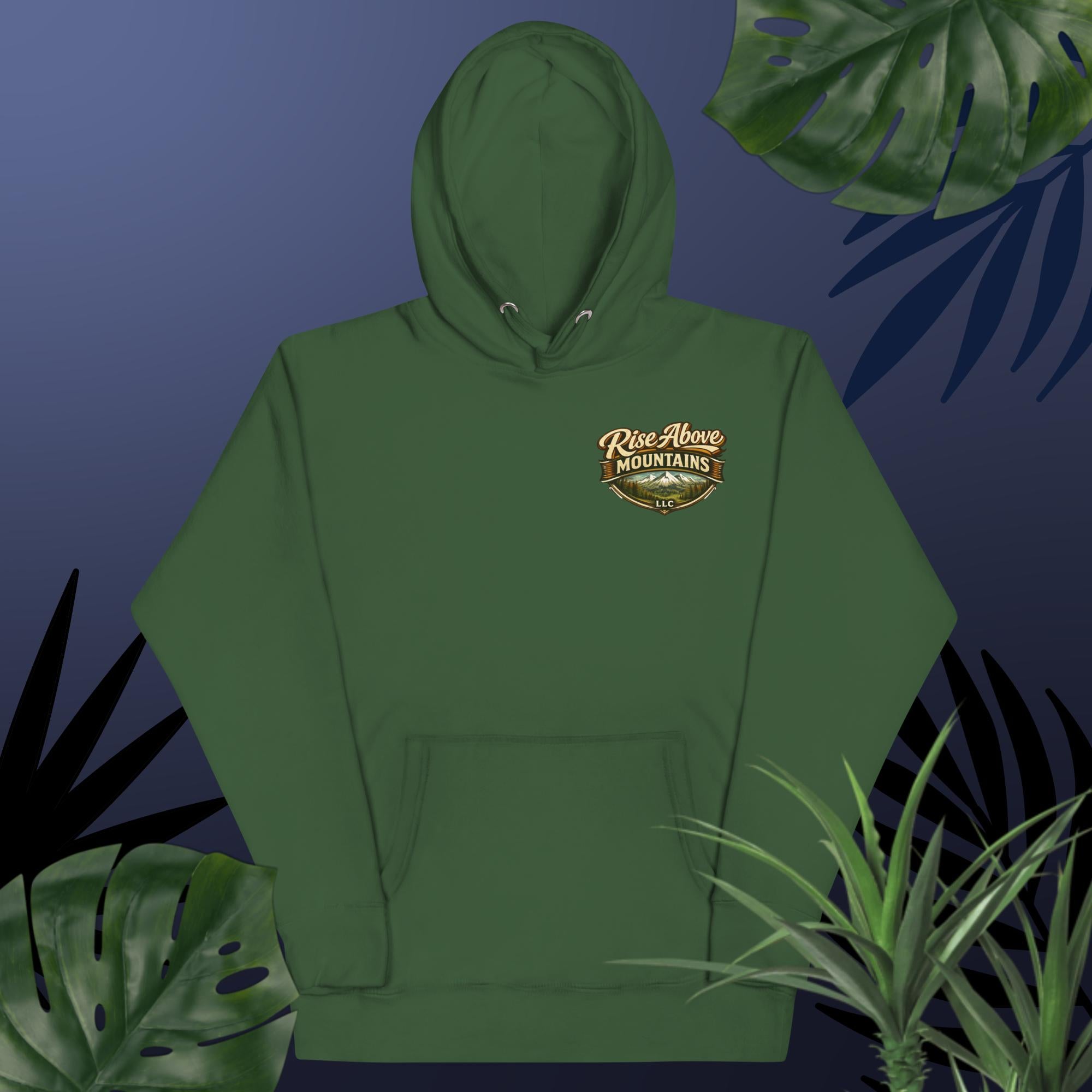 Unisex "Rise above adversity" Hoodie - Rise Above Mountains LLC
