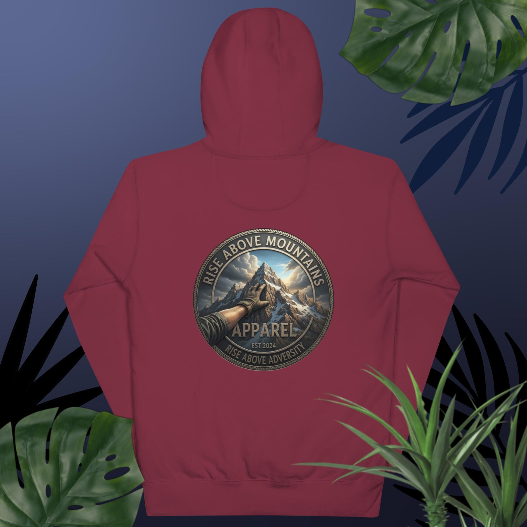 Unisex "Rise above adversity" Hoodie - Rise Above Mountains LLC