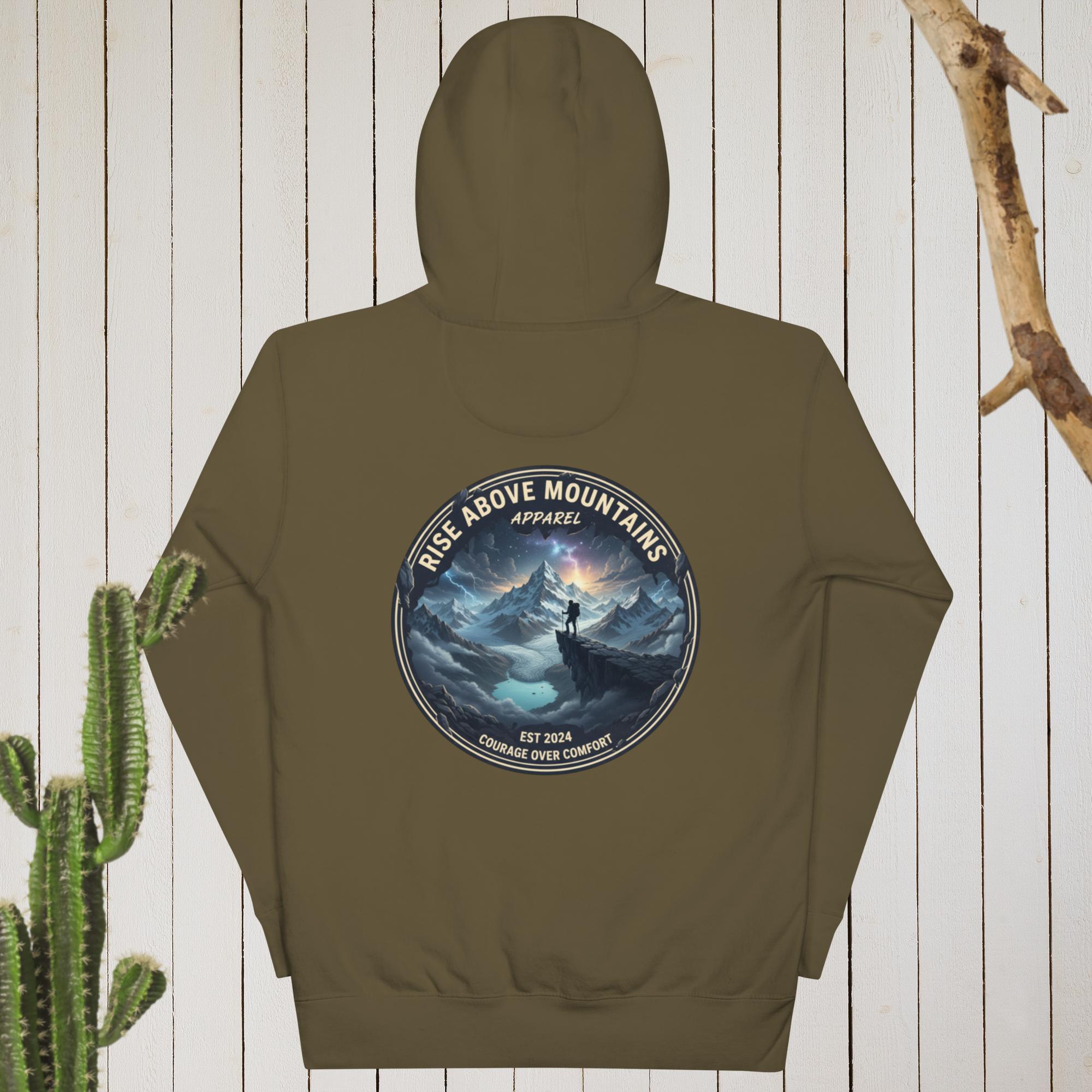 Unisex "Courage over comfort" Hoodie - Rise Above Mountains LLC