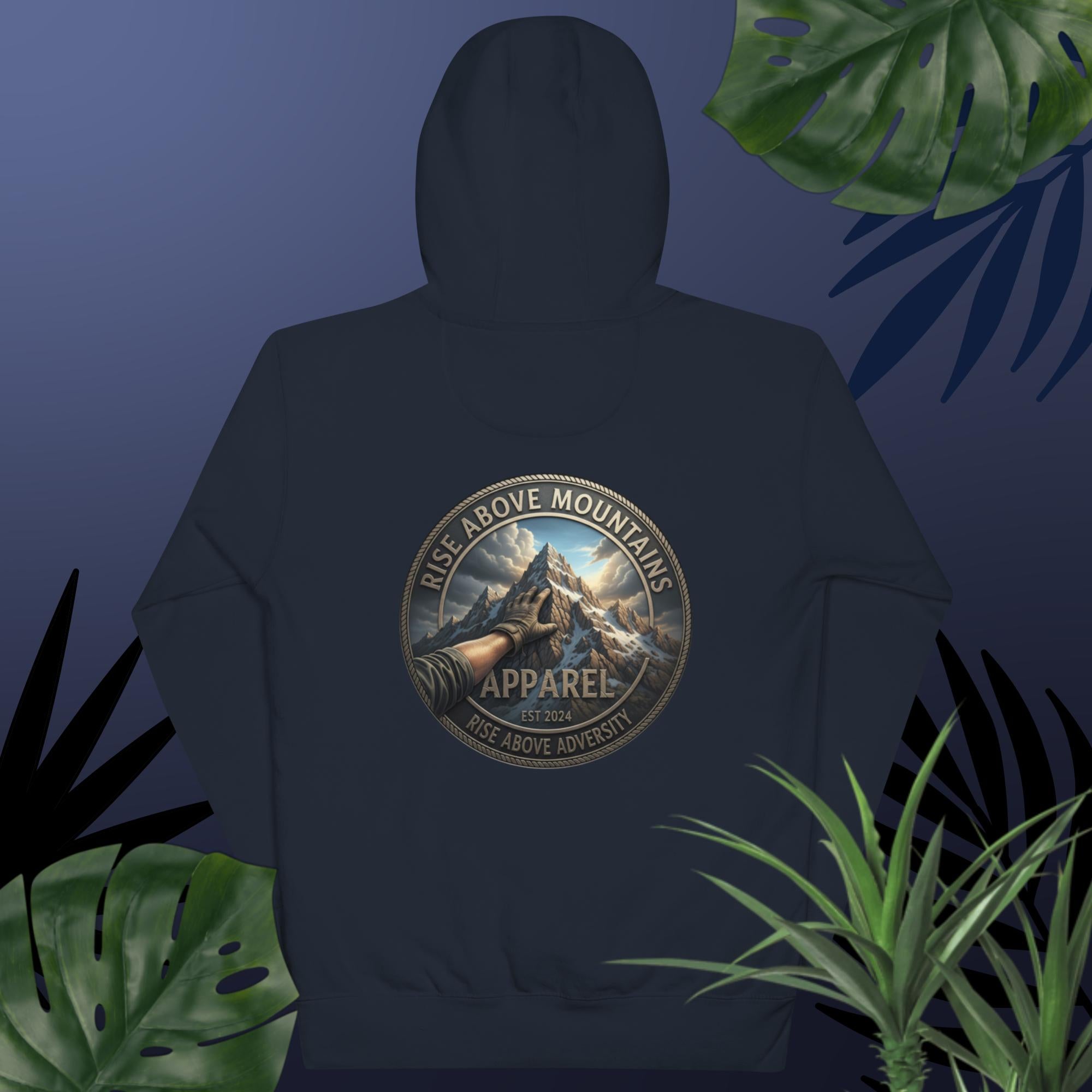 Unisex "Rise above adversity" Hoodie - Rise Above Mountains LLC