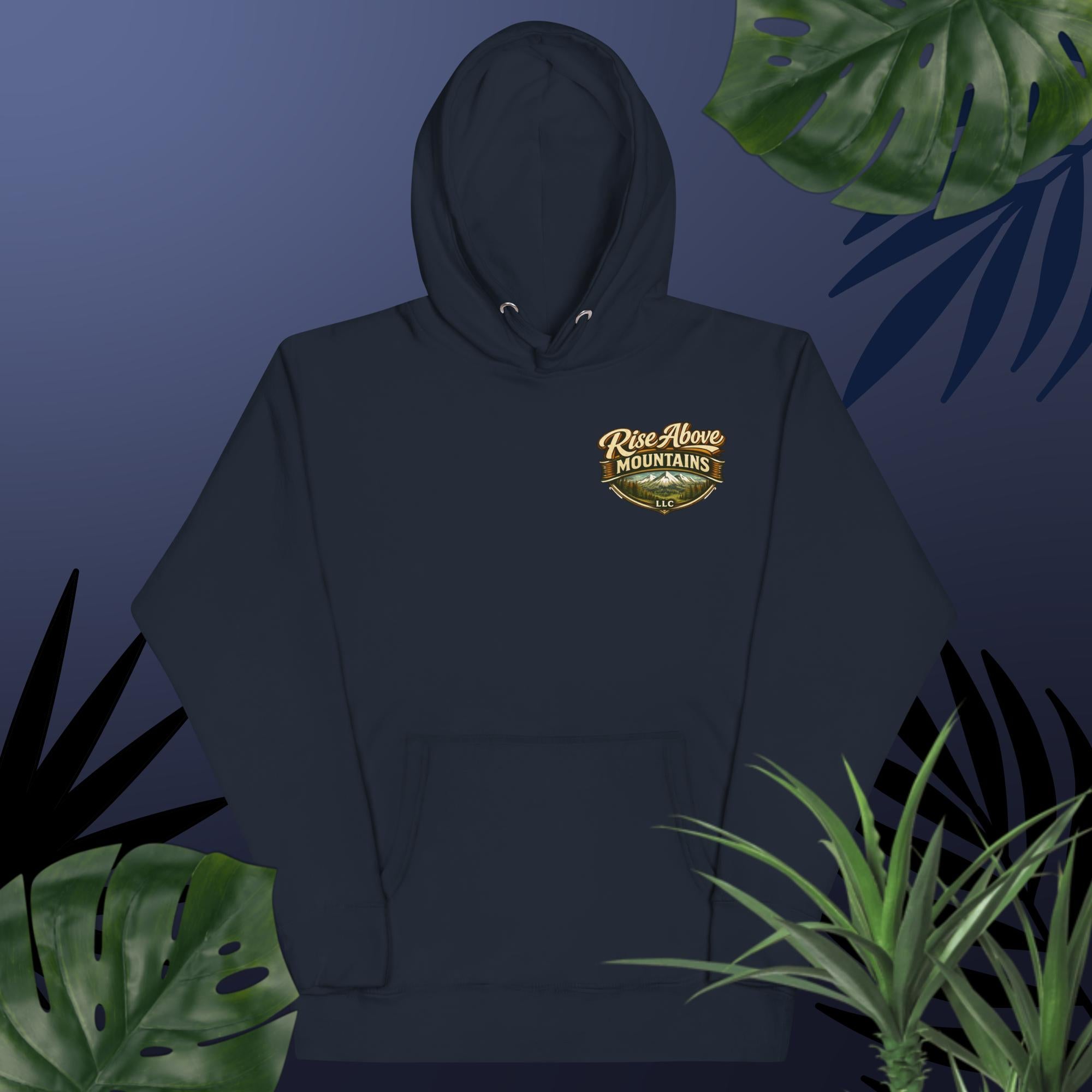Unisex "Rise above adversity" Hoodie - Rise Above Mountains LLC
