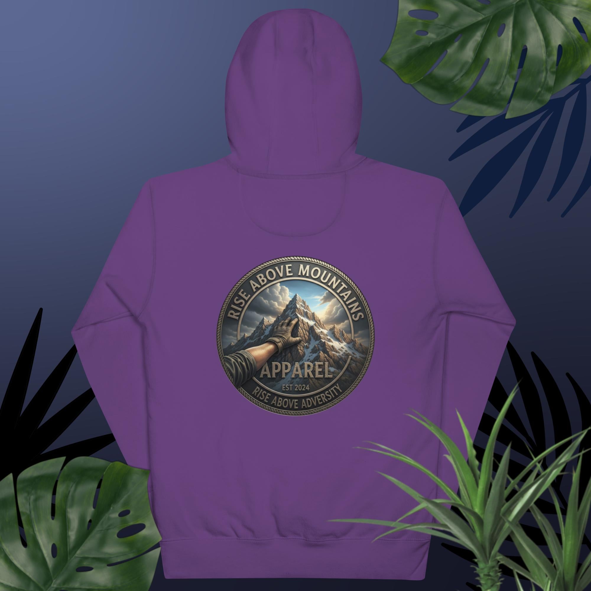 Unisex "Rise above adversity" Hoodie - Rise Above Mountains LLC