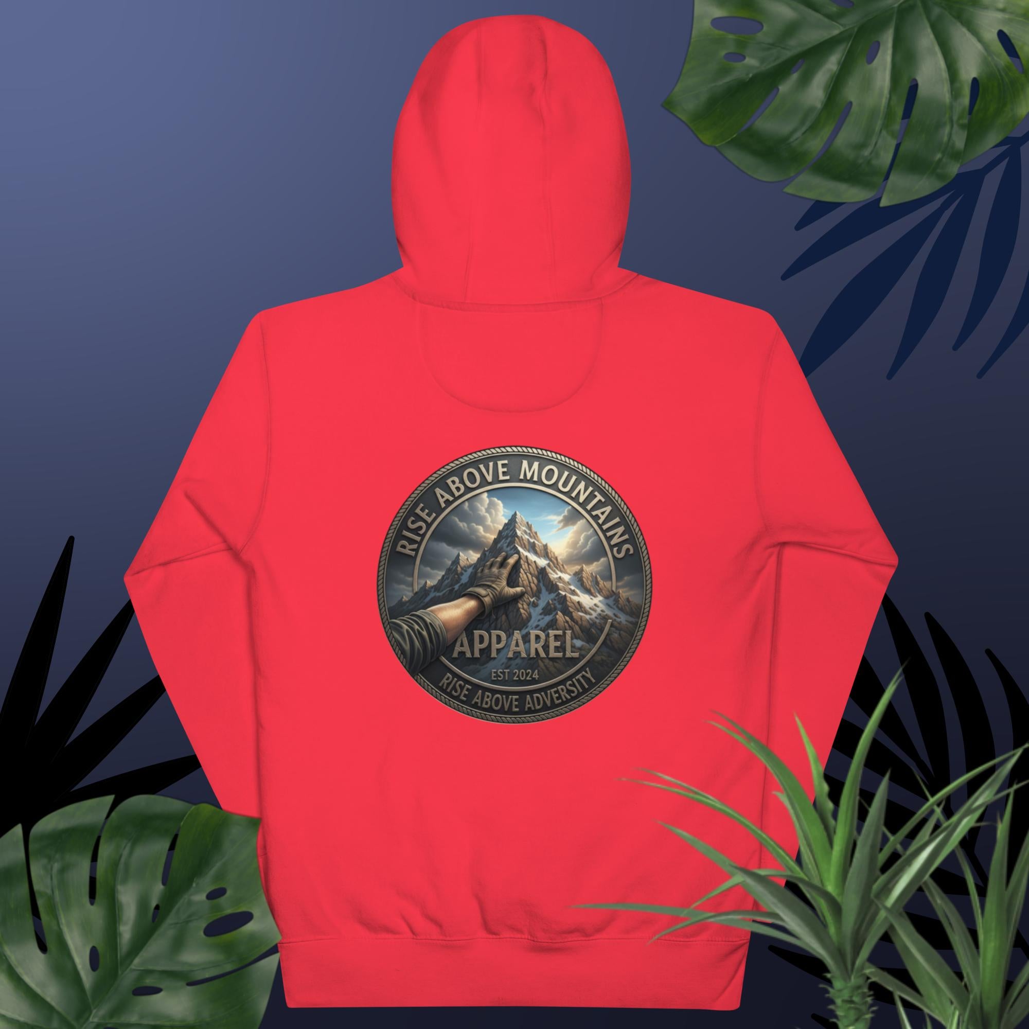 Unisex "Rise above adversity" Hoodie - Rise Above Mountains LLC