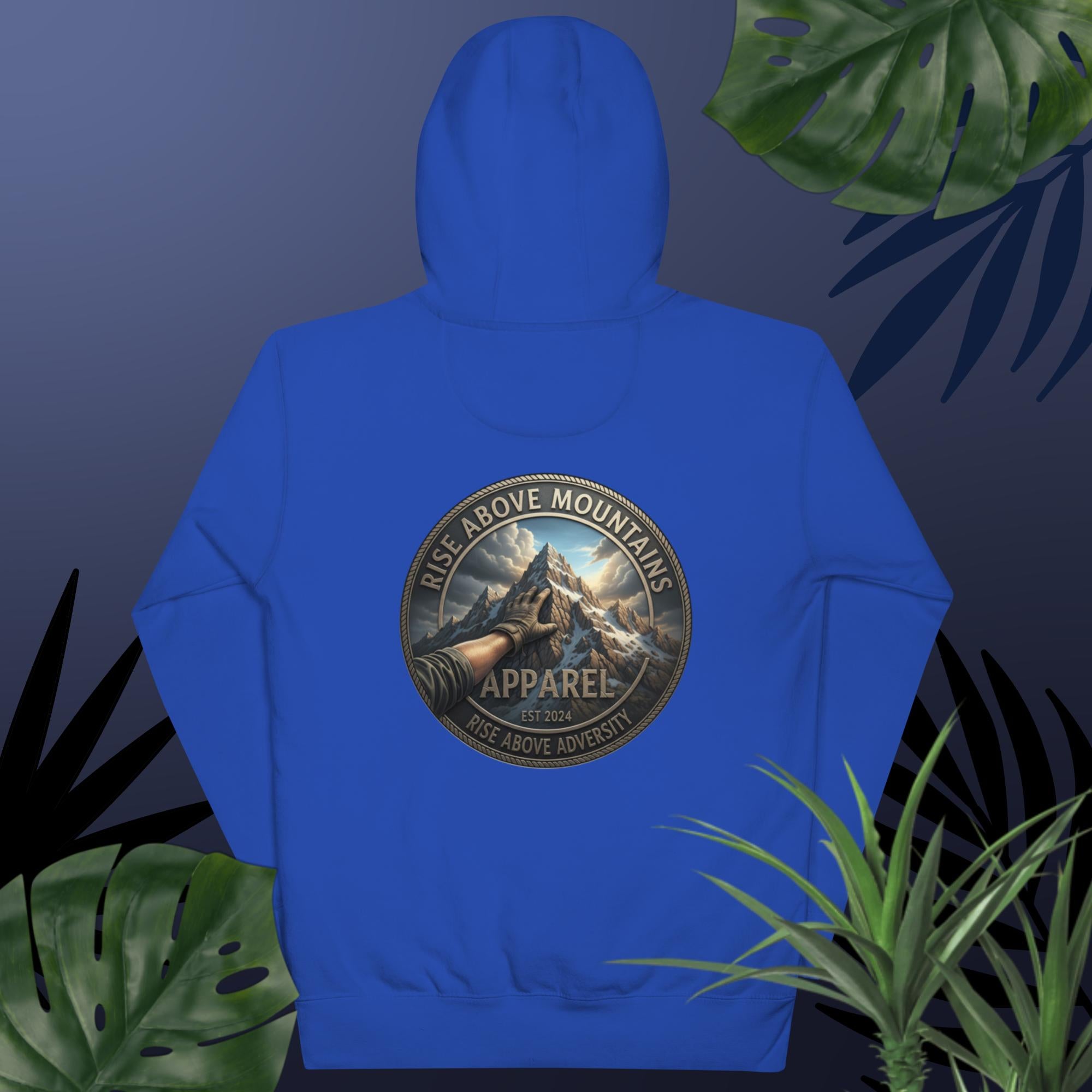 Unisex "Rise above adversity" Hoodie - Rise Above Mountains LLC