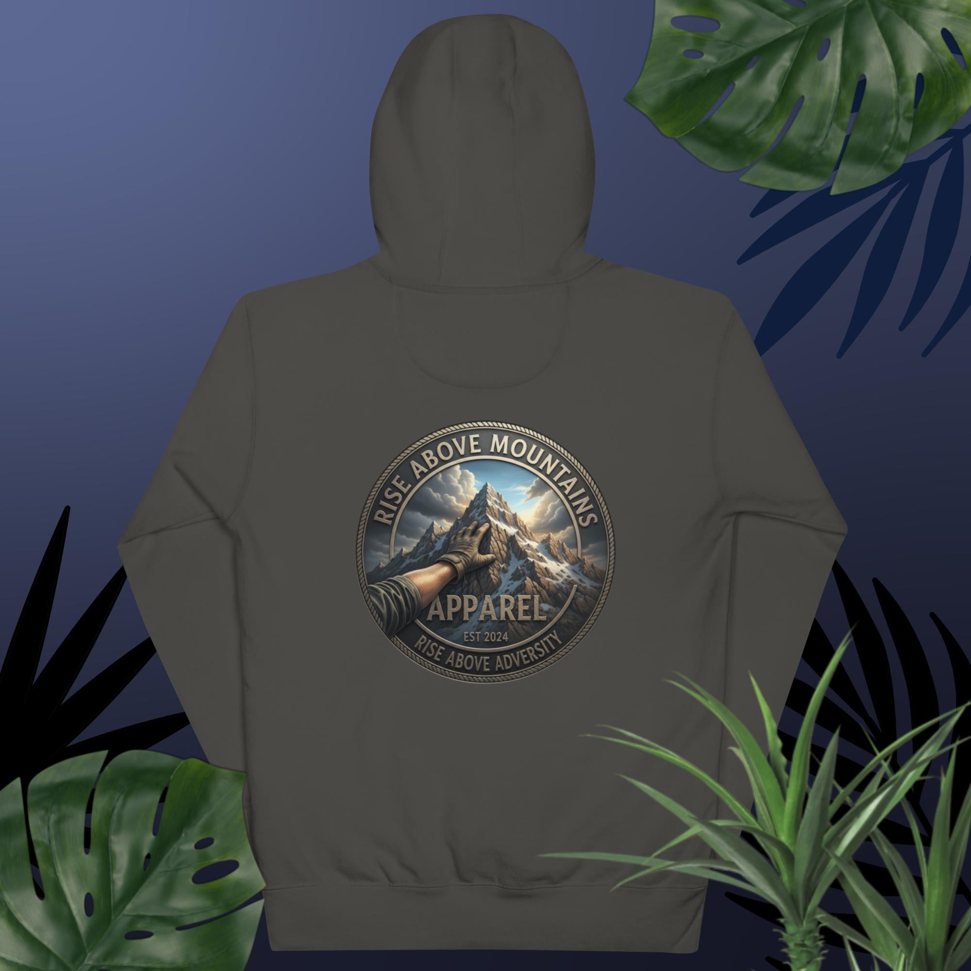 Unisex "Rise above adversity" Hoodie - Rise Above Mountains LLC