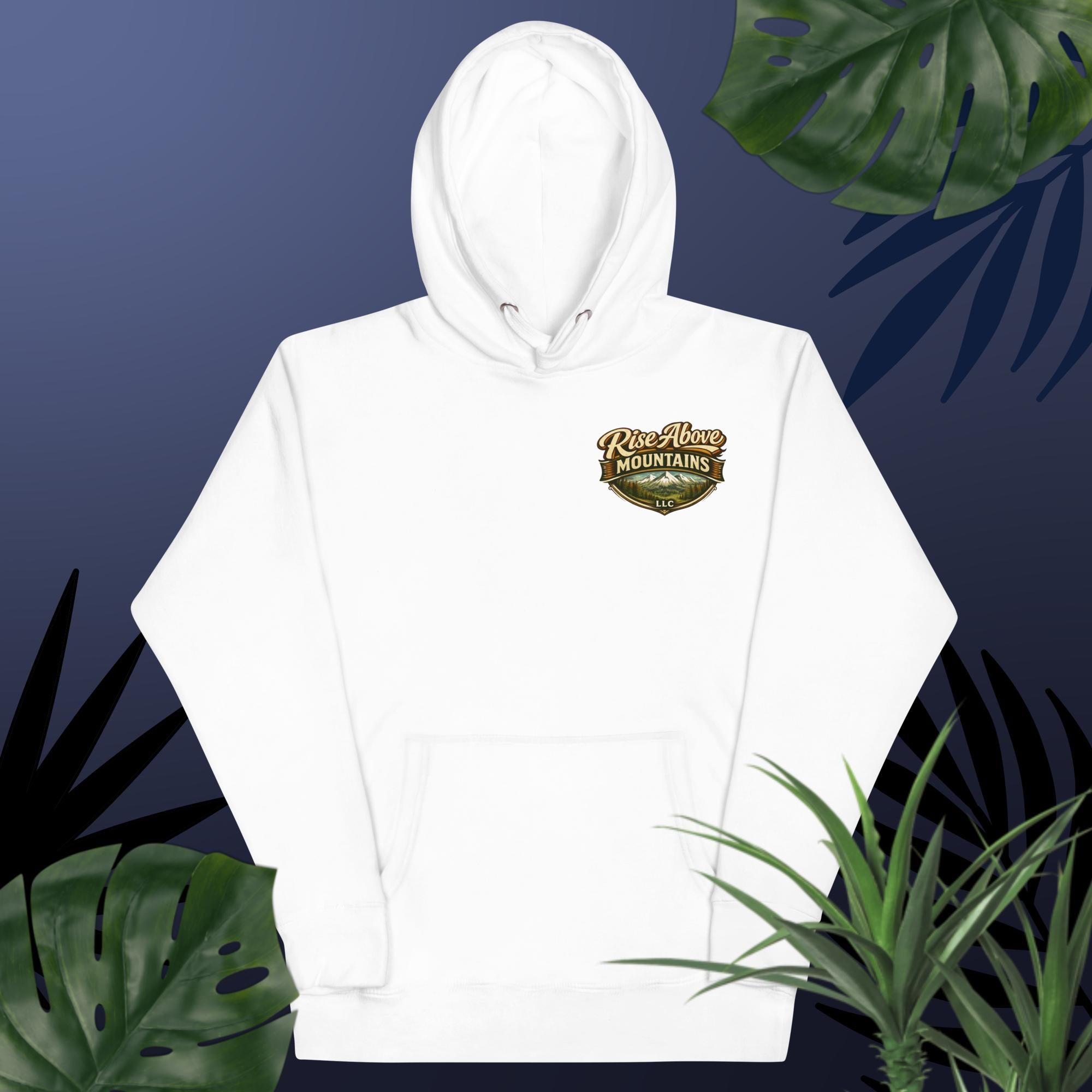 Unisex "Rise above adversity" Hoodie - Rise Above Mountains LLC
