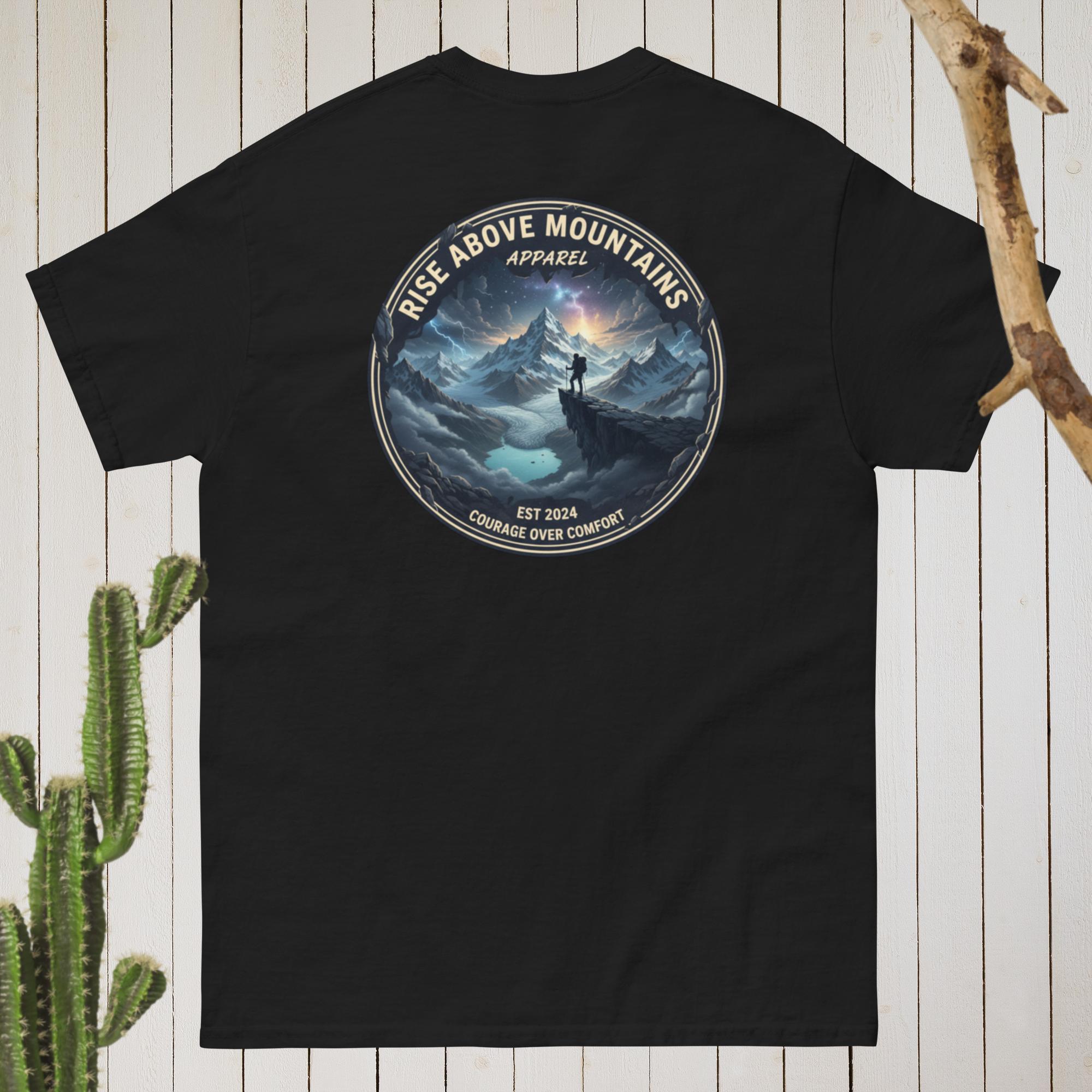 Unisex "Courage over comfort" classic tee - Rise Above Mountains LLC
