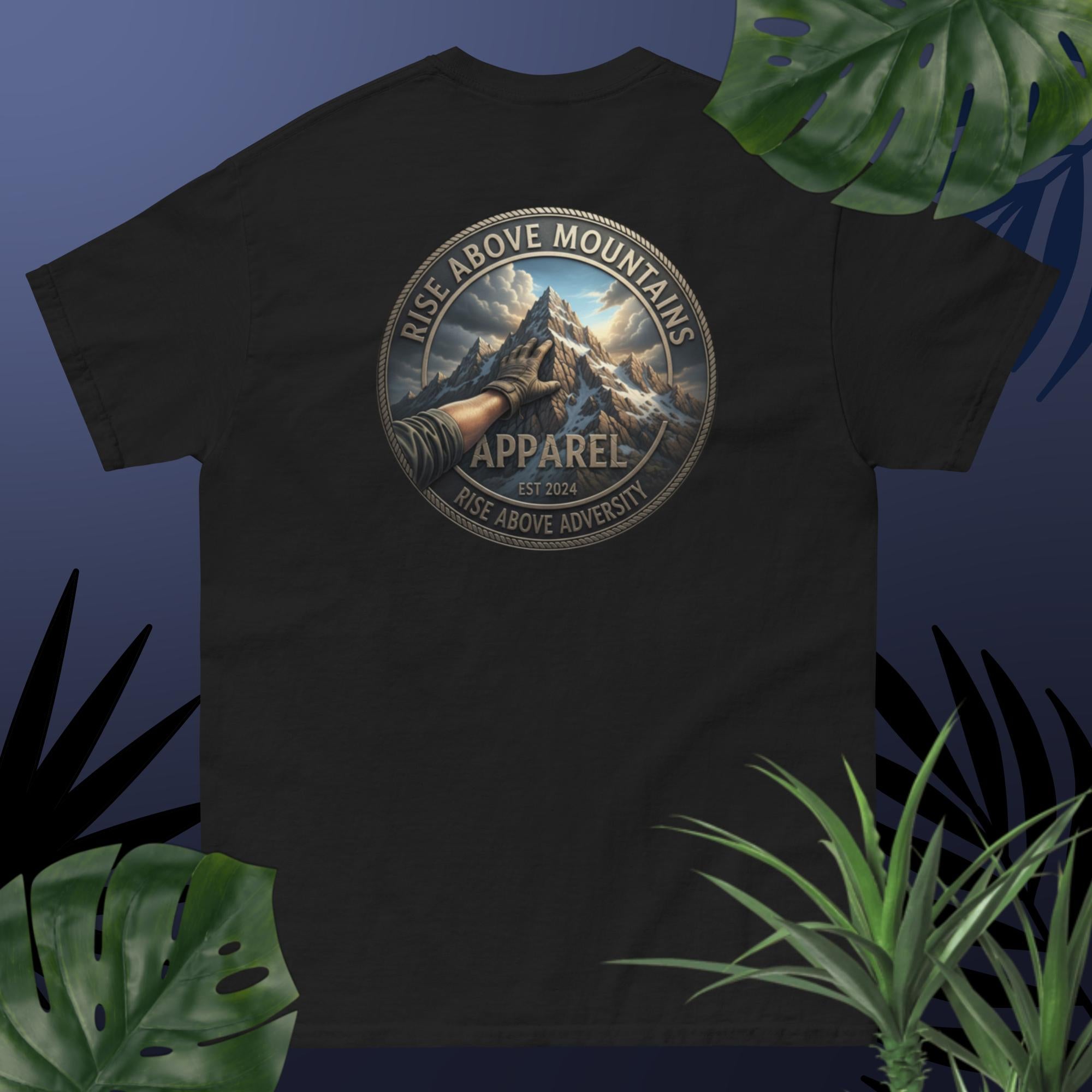 Unisex "Rise above adversity" classic tee - Rise Above Mountains LLC