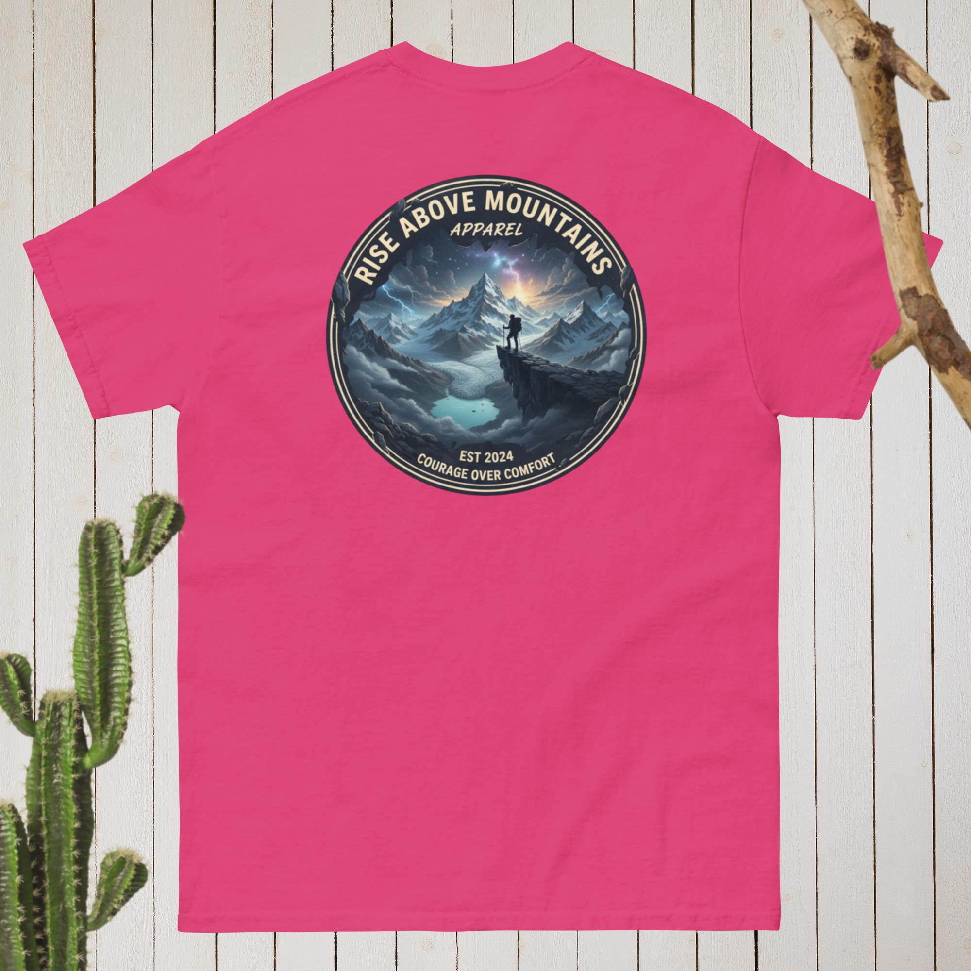 Unisex "Courage over comfort" classic tee - Rise Above Mountains LLC