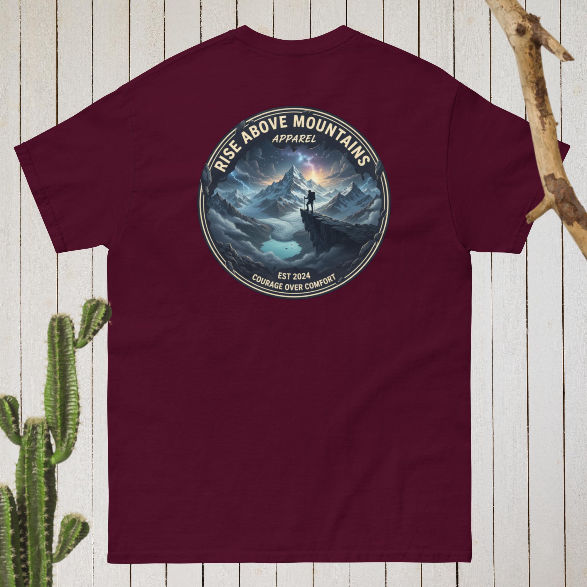 Unisex "Courage over comfort" classic tee - Rise Above Mountains LLC