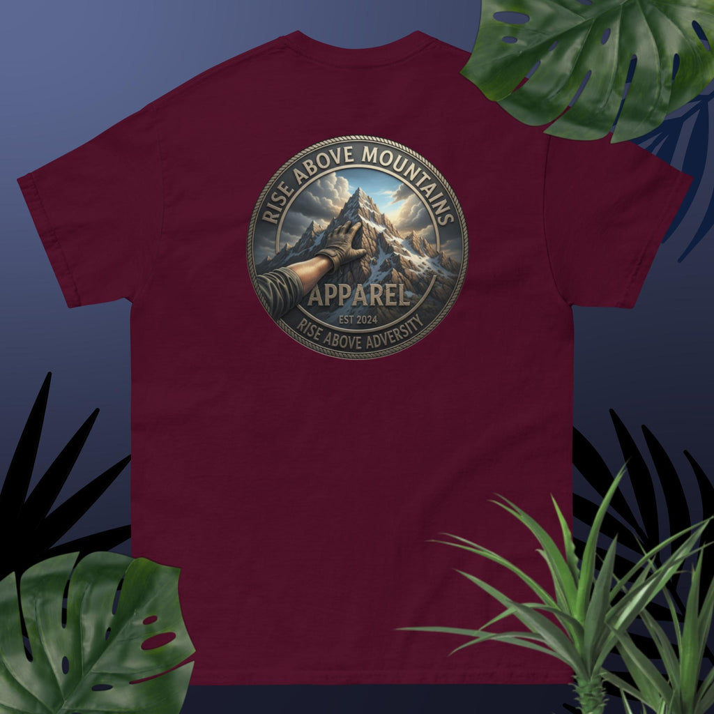 Unisex "Rise above adversity" classic tee - Rise Above Mountains LLC