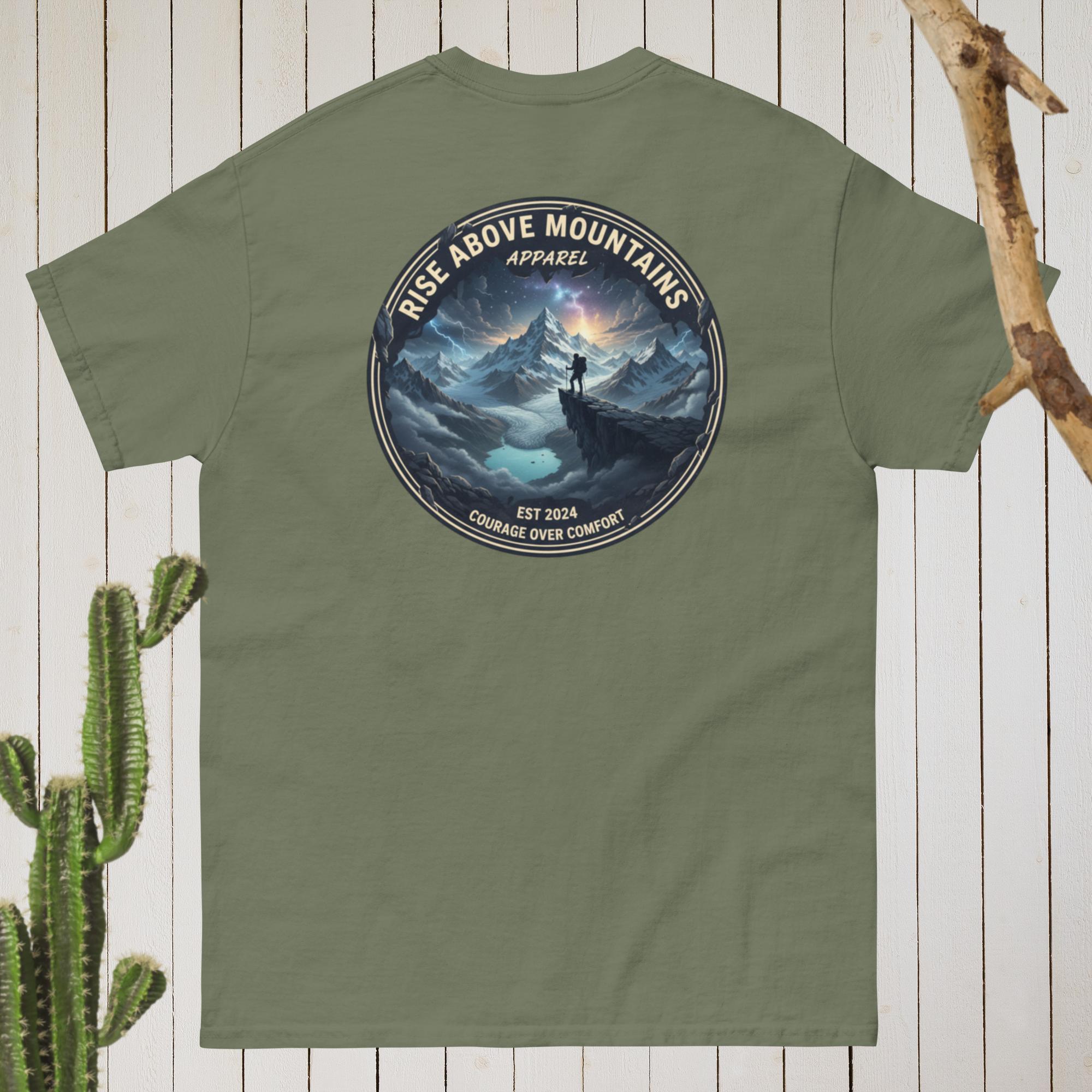 Unisex "Courage over comfort" classic tee - Rise Above Mountains LLC
