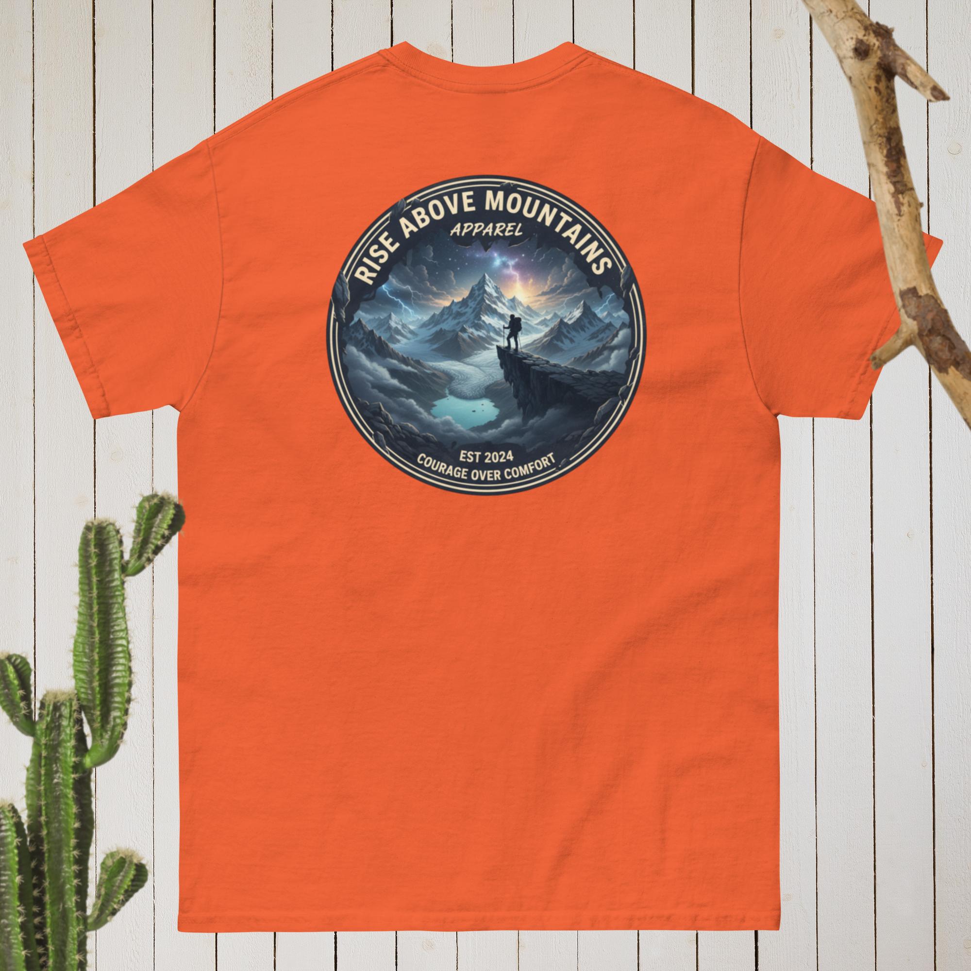 Unisex "Courage over comfort" classic tee - Rise Above Mountains LLC