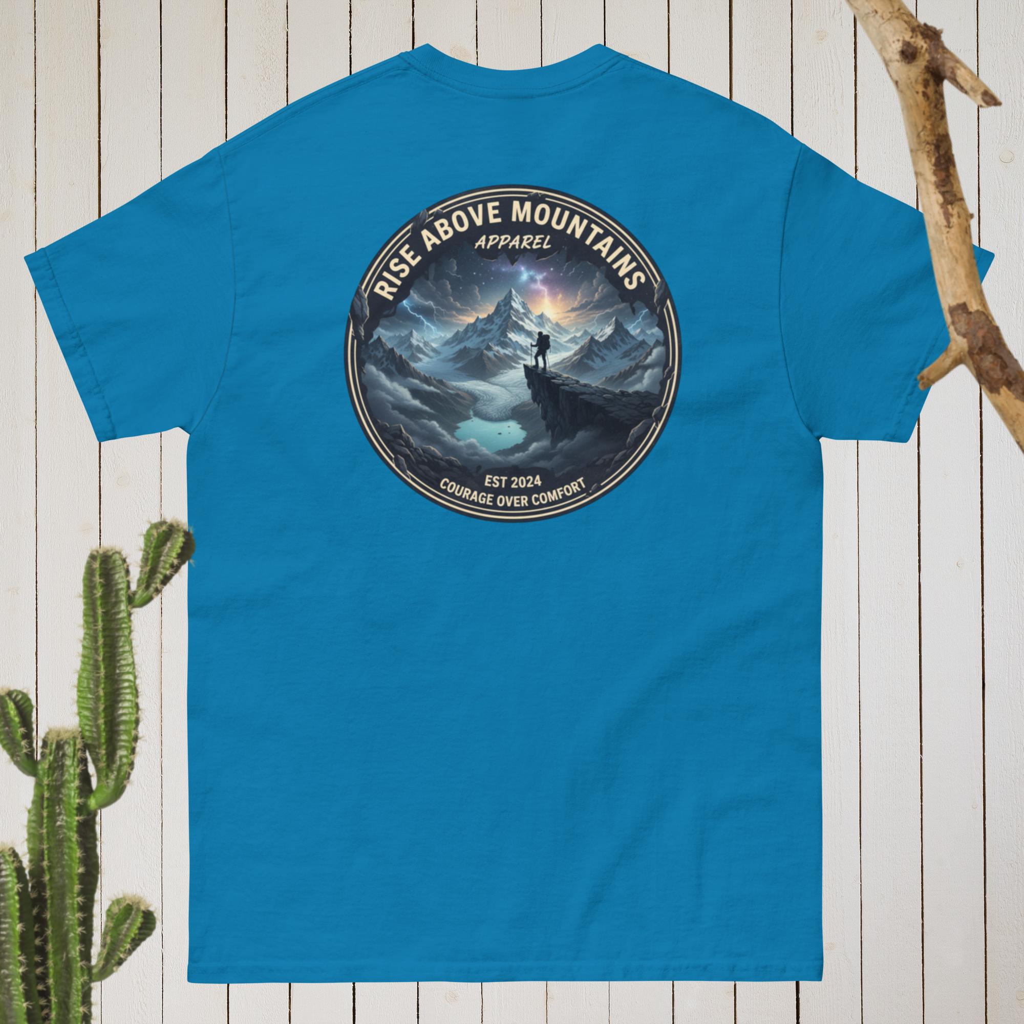 Unisex "Courage over comfort" classic tee - Rise Above Mountains LLC