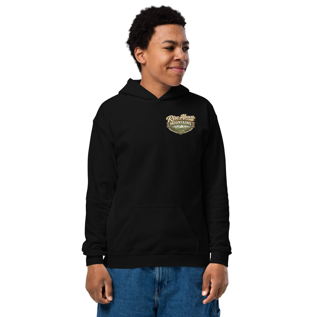 Youth "Rise above adversity" hoodie - Rise Above Mountains LLC