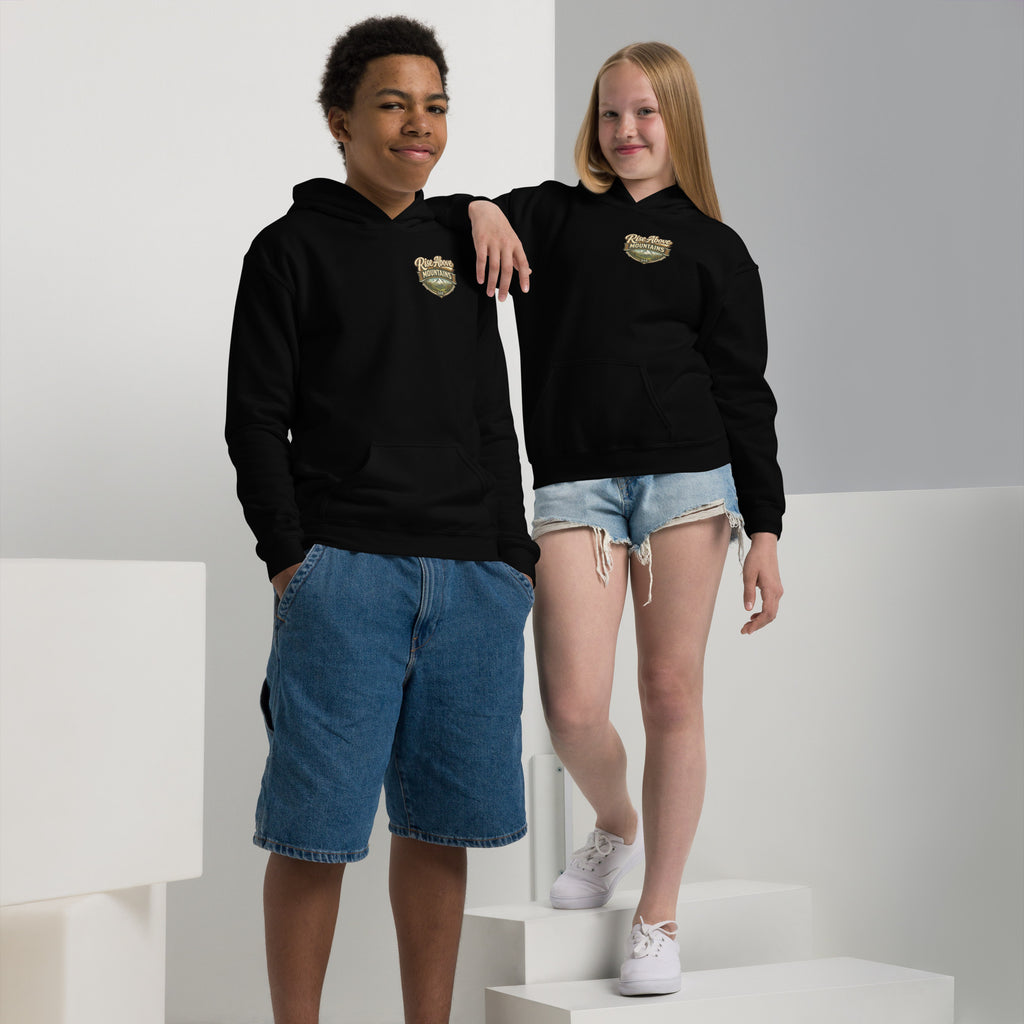 Youth "Courage over comfort" hoodie - Rise Above Mountains LLC