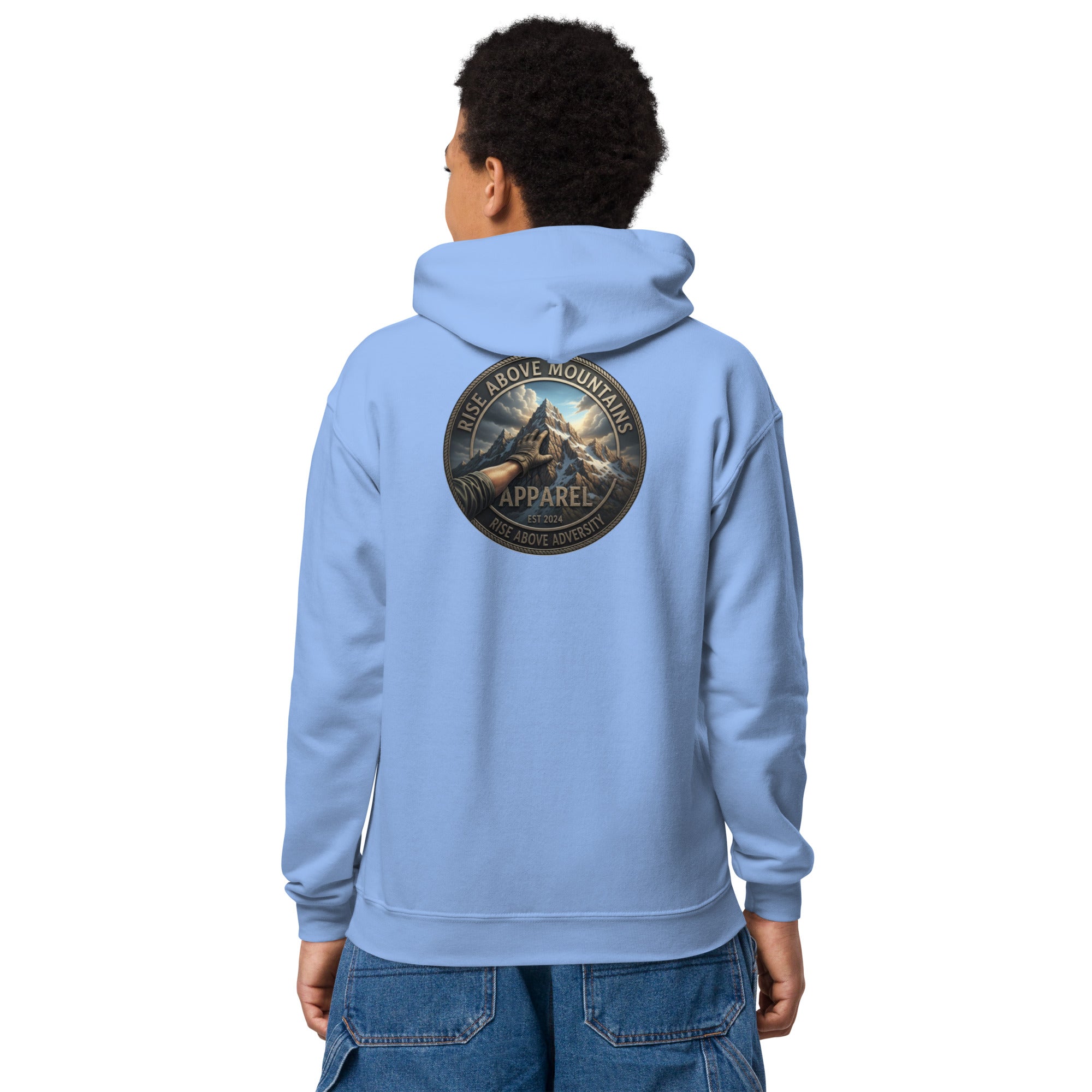 Youth "Rise above adversity" hoodie - Rise Above Mountains LLC