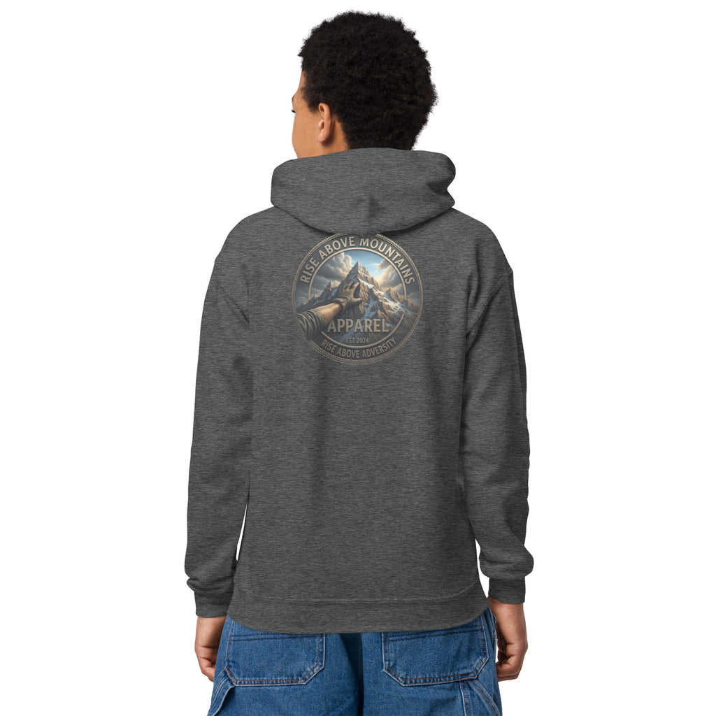 Youth "Rise above adversity" hoodie - Rise Above Mountains LLC