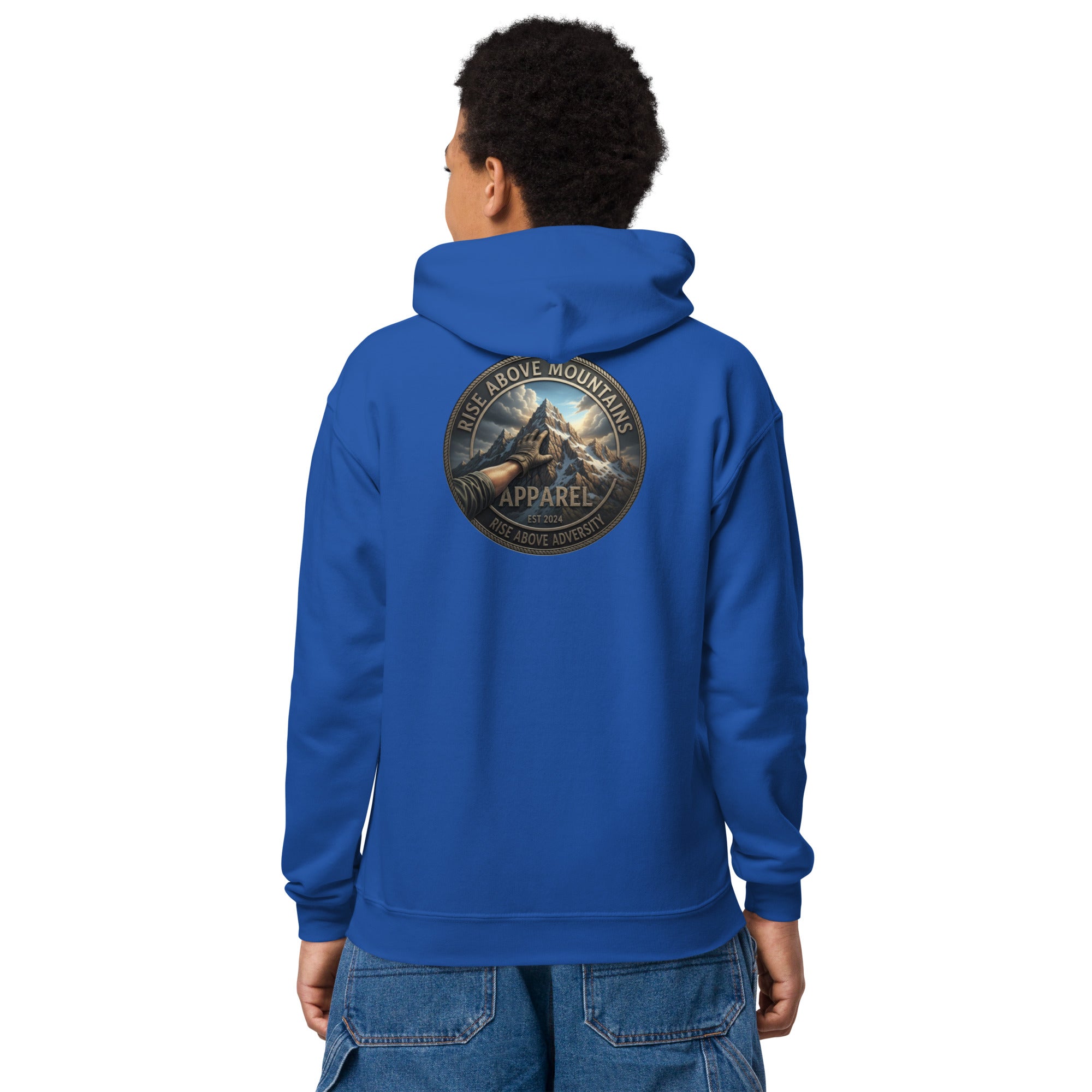 Youth "Rise above adversity" hoodie - Rise Above Mountains LLC