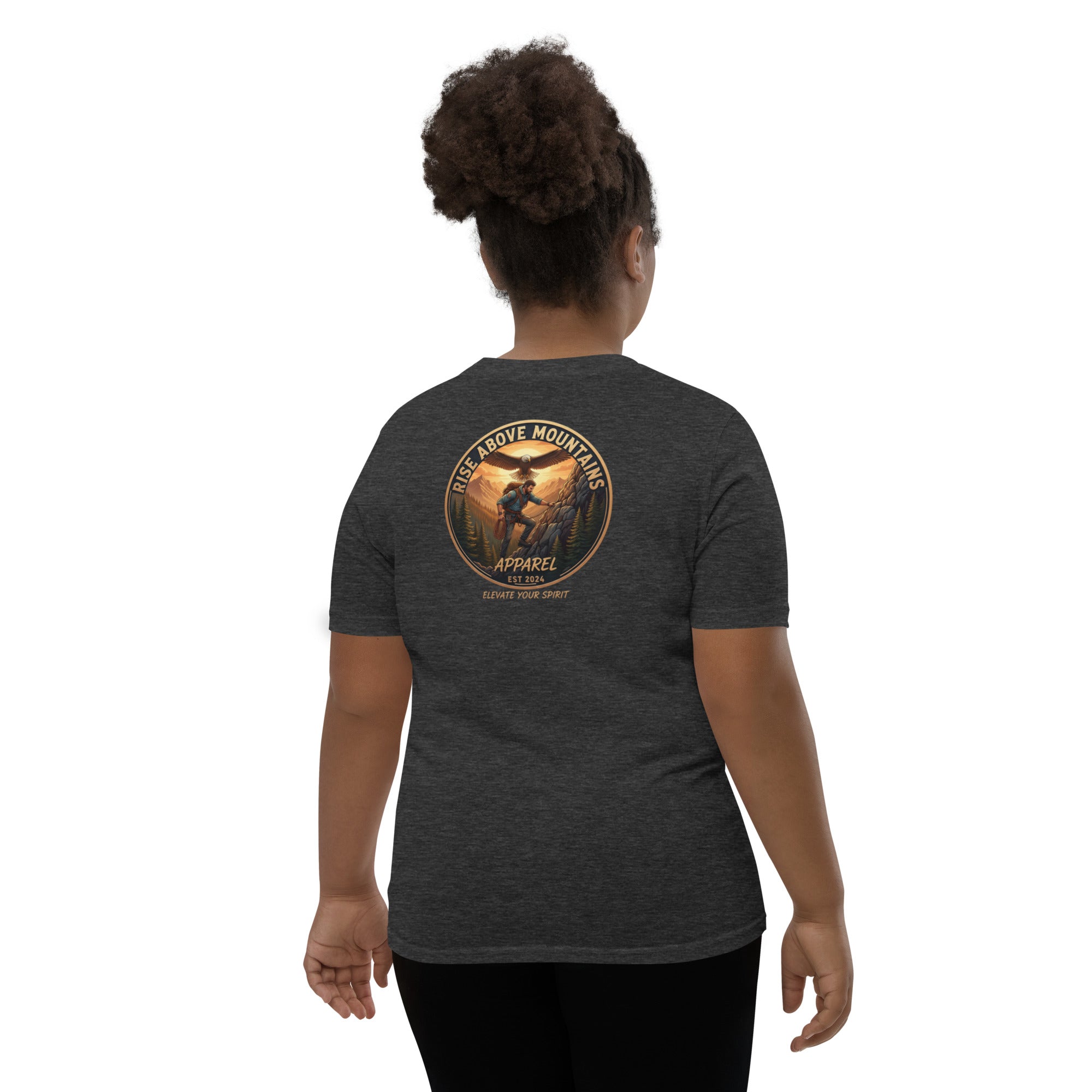 Youth "Elevate your spirit" T-Shirt - Rise Above Mountains LLC