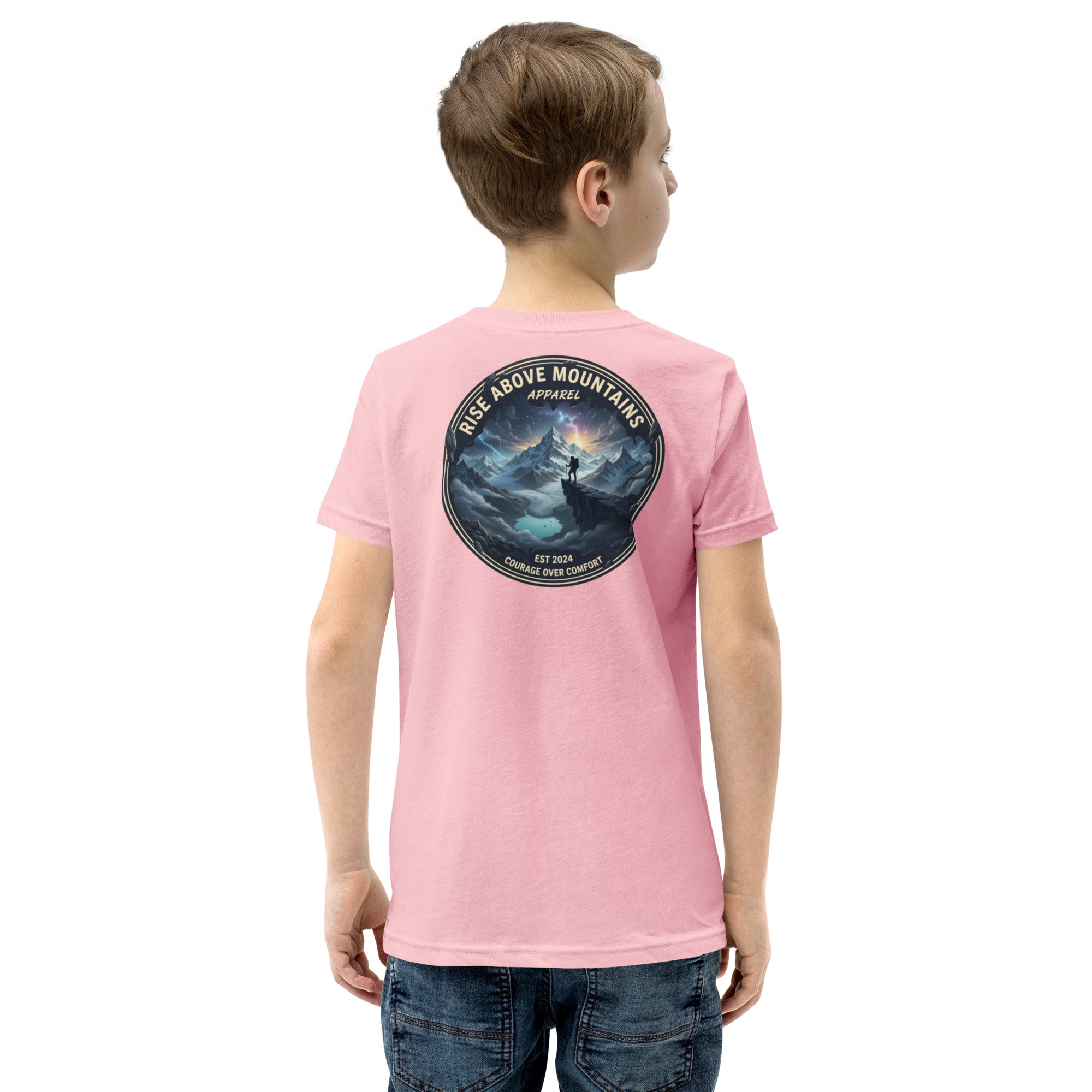Youth "Courage over comfort" T-Shirt - Rise Above Mountains LLC